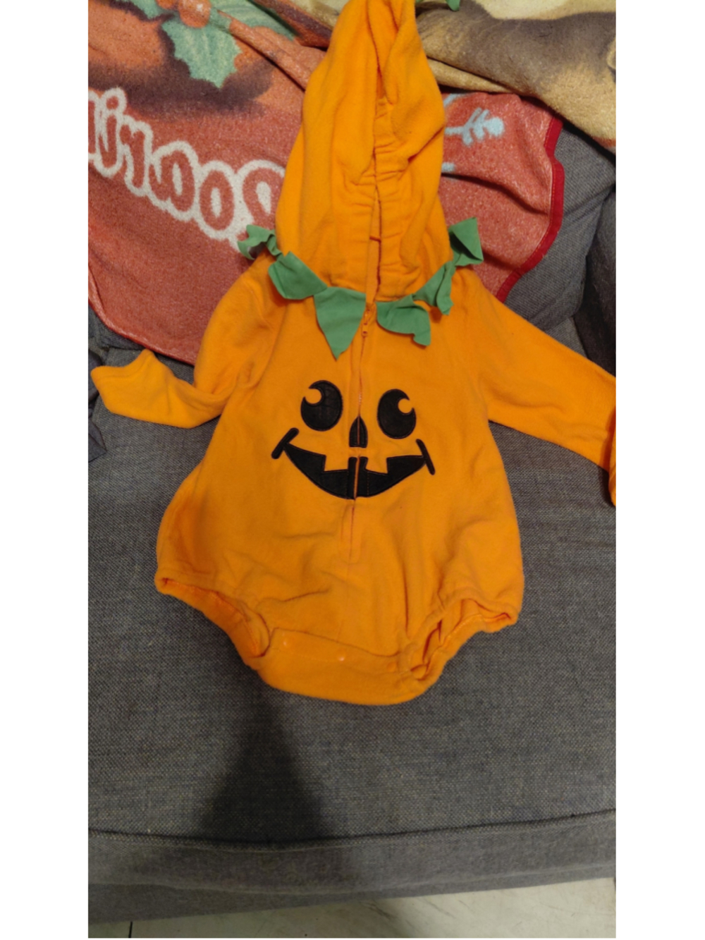 Baby Unbranded Halloween Pumpkin Costume One Size Orange Green